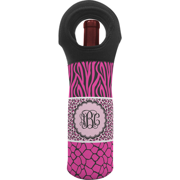 Custom Triple Animal Print Wine Tote Bag (Personalized)