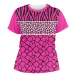 Triple Animal Print Women's Crew T-Shirt - Large