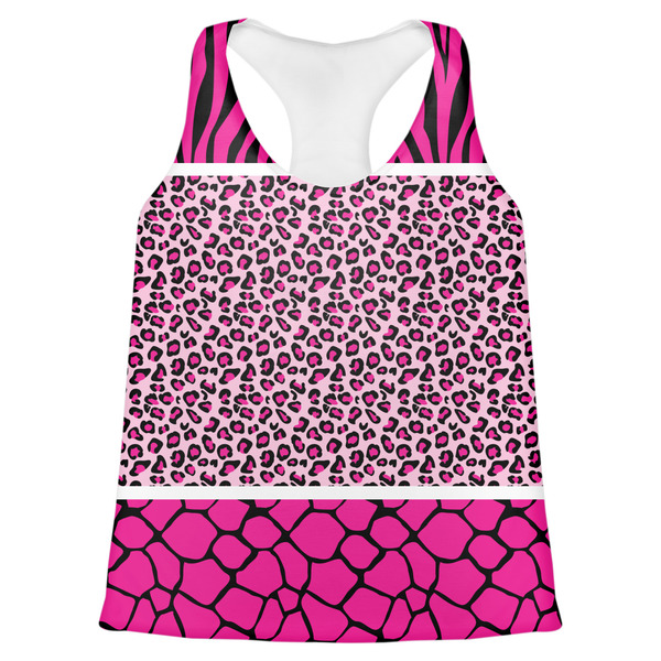 Custom Triple Animal Print Womens Racerback Tank Top - X Large