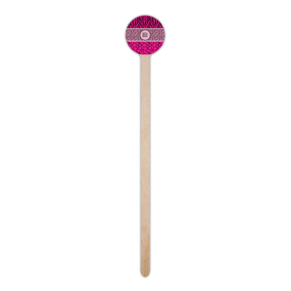 Triple Animal Print Wooden 6" Stir Stick - Round - Single Stick
