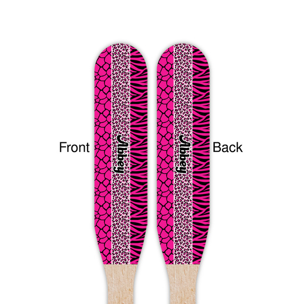 Triple Animal Print Wooden Food Pick - Paddle - Double Sided - Front & Back