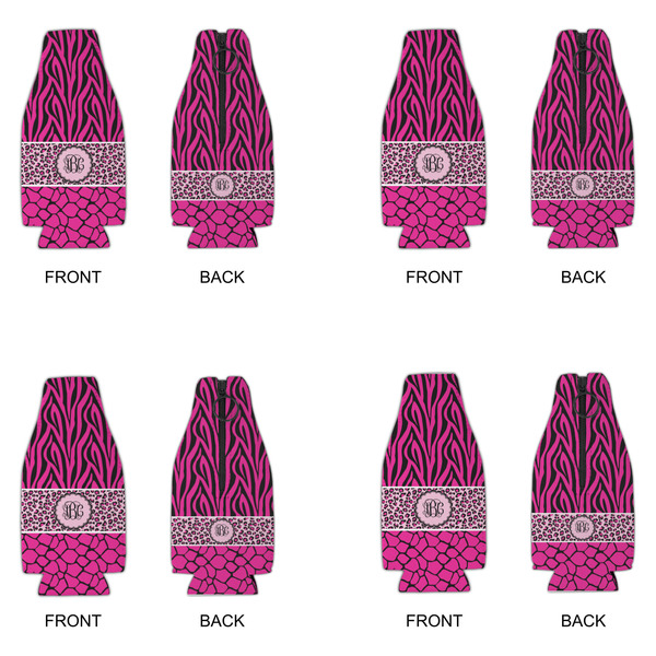 Triple Animal Print Zipper Bottle Cooler - Set of 4 - APPROVAL