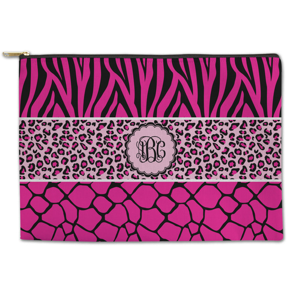 Custom Triple Animal Print Zipper Pouch (Personalized)