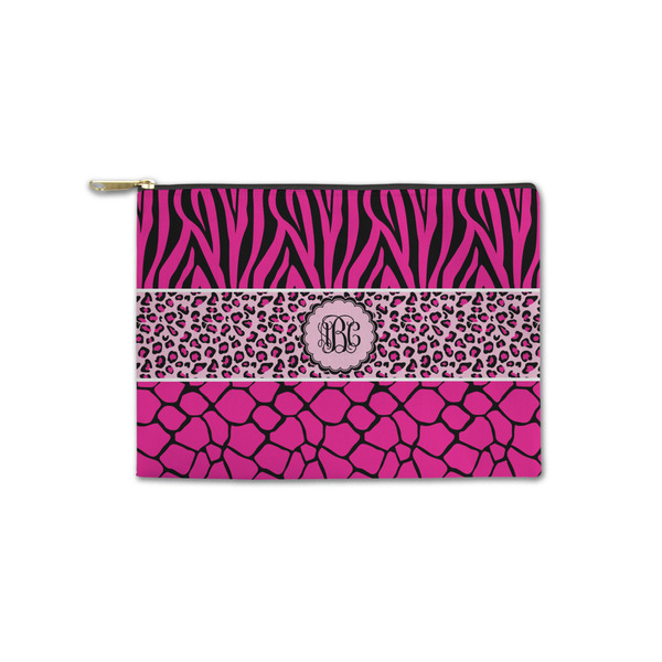 Custom Triple Animal Print Zipper Pouch - Small - 8.5"x6" (Personalized)