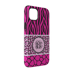 Triple Animal Print iPhone Case - Rubber Lined - iPhone 14 Pro (Personalized)