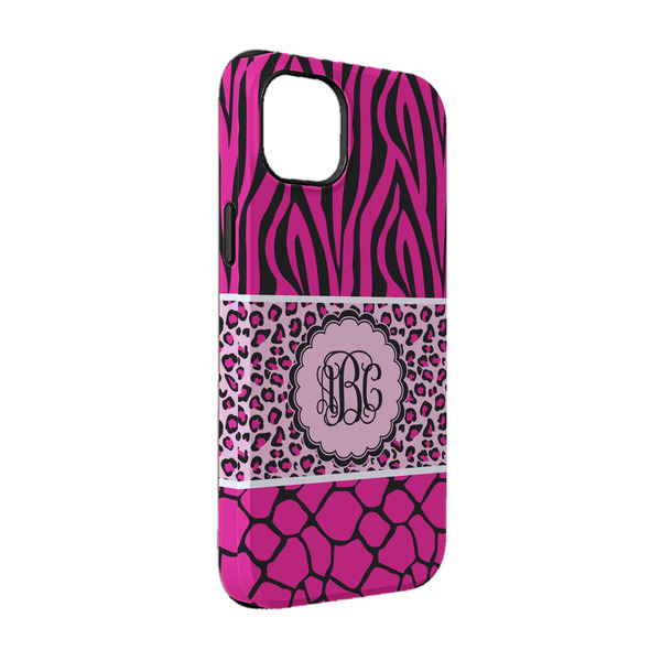 Custom Triple Animal Print iPhone Case - Rubber Lined - iPhone 14 (Personalized)