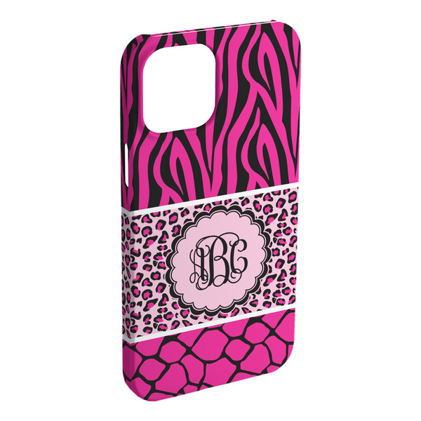 Custom Triple Animal Print iPhone Case - Plastic - iPhone 15 Pro Max (Personalized)