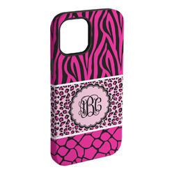 Triple Animal Print iPhone Case - Rubber Lined - iPhone 15 Pro Max (Personalized)
