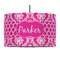 Moroccan & Damask 12" Drum Pendant Lamp - Fabric (Personalized)