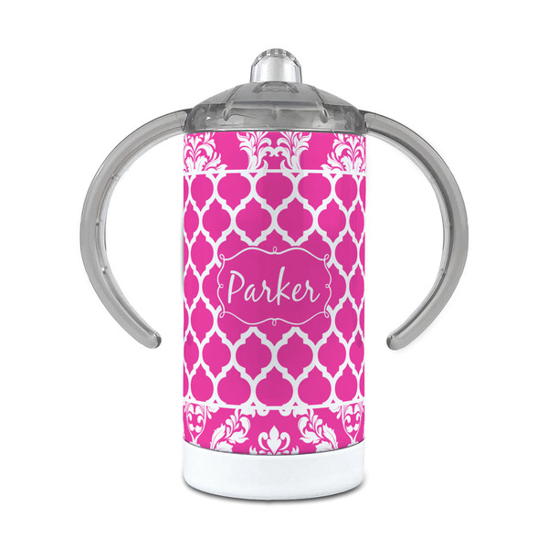 Custom Moroccan & Damask 12 oz Stainless Steel Sippy Cup (Personalized)