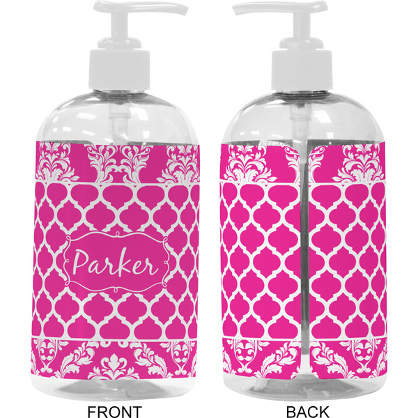 Moroccan & Damask 16 oz Plastic Liquid Dispenser- Approval- White