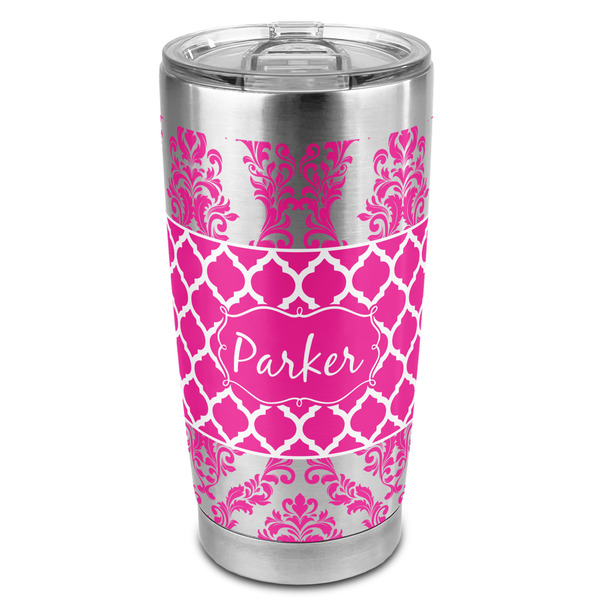 Custom Moroccan & Damask 20oz Stainless Steel Double Wall Tumbler - Full Print (Personalized)