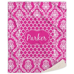 Moroccan & Damask Sherpa Throw Blanket - 50"x60" (Personalized)