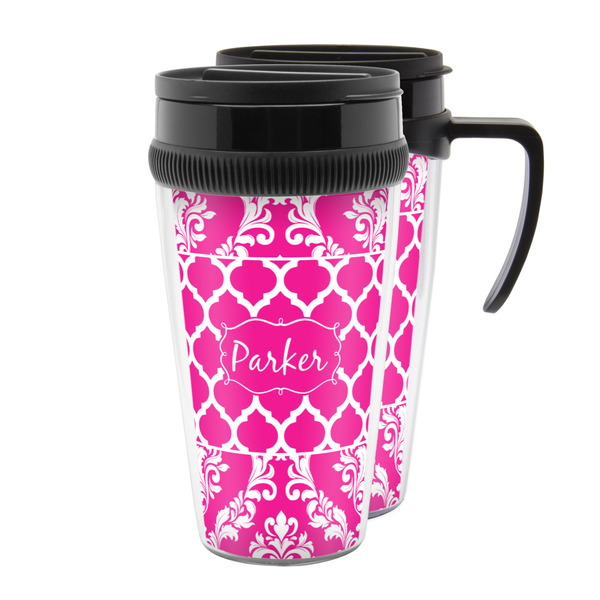 Custom Moroccan & Damask Acrylic Travel Mug (Personalized)