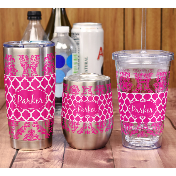 Moroccan & Damask Acrylic Tumbler - Full Print - In Context