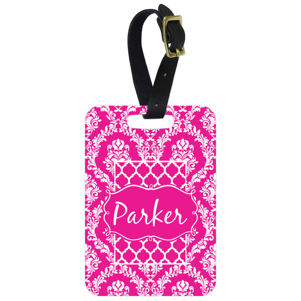 Custom Moroccan & Damask Metal Luggage Tag w/ Name or Text