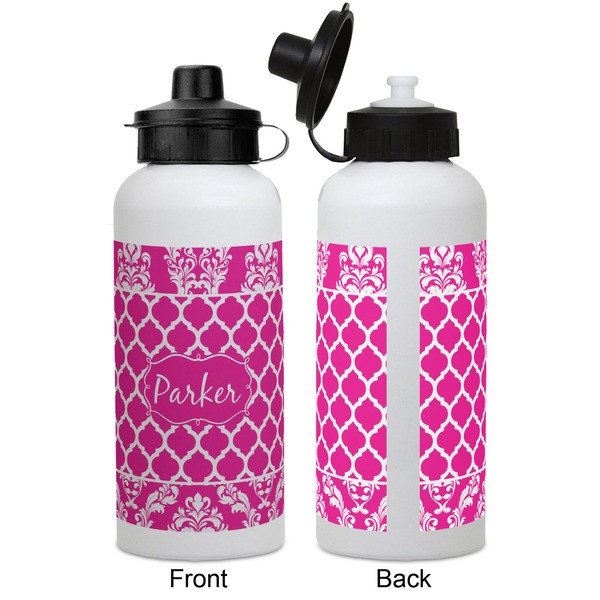 Moroccan & Damask Aluminum Water Bottle - White APPROVAL