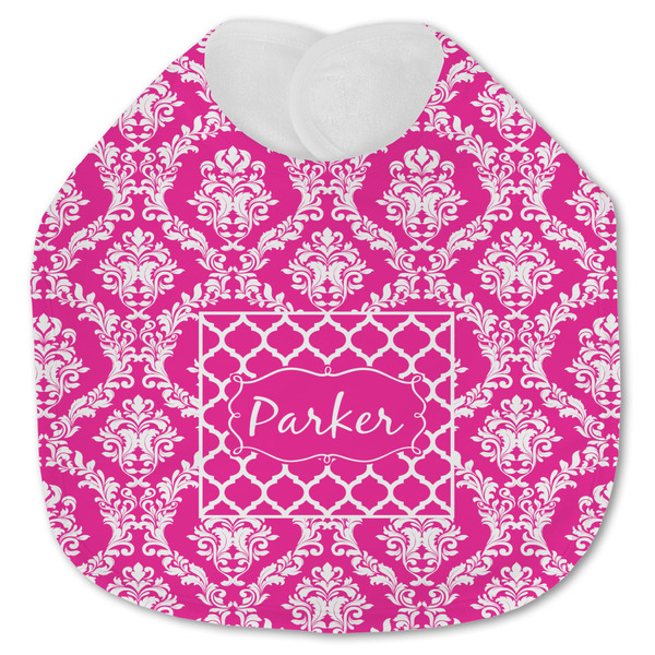 Custom Moroccan & Damask Jersey Knit Baby Bib w/ Name or Text