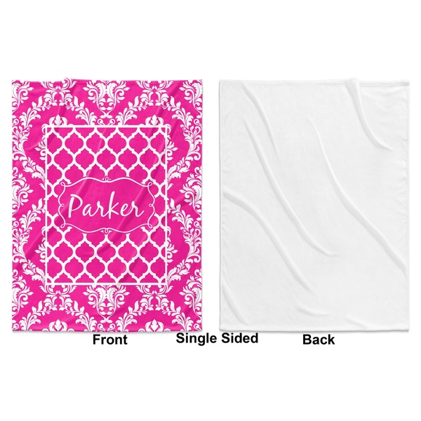 Moroccan & Damask Baby Blanket (Single Side - Printed Front, White Back)