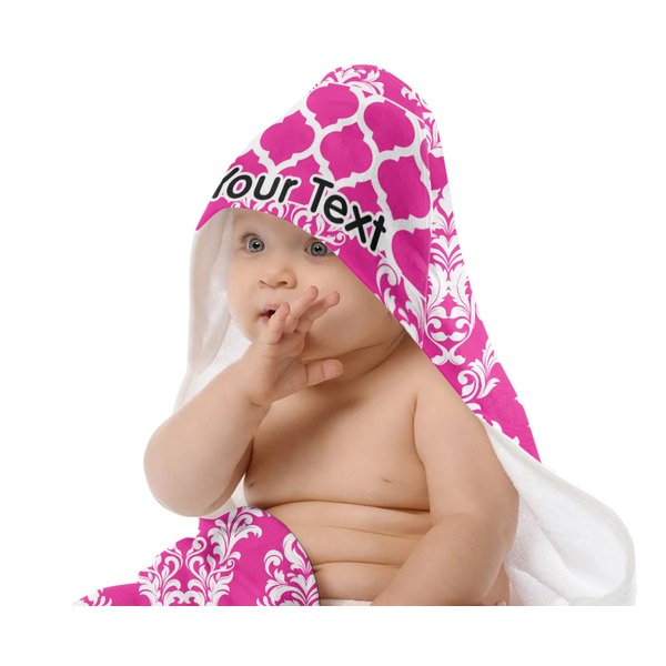 Moroccan & Damask Baby Hooded Towel on Child