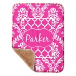 Moroccan & Damask Sherpa Baby Blanket - 30" x 40" w/ Name or Text