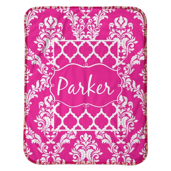 Moroccan & Damask Baby Sherpa Blanket - Flat