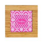 Moroccan & Damask Bamboo Trivet with Ceramic Tile Insert (Personalized)