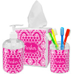 Moroccan & Damask Acrylic Bathroom Accessories Set w/ Name or Text