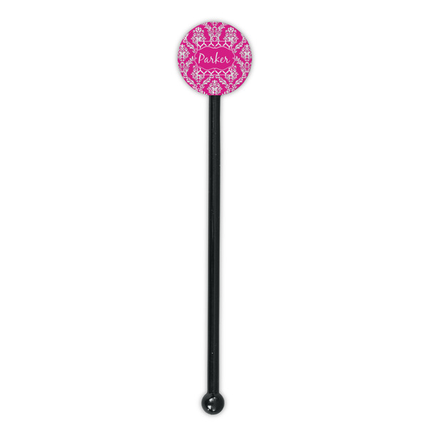 Moroccan & Damask Black Plastic 5.5" Stir Stick - Round - Single Stick