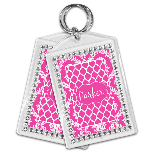 Moroccan & Damask Bling Keychain - MAIN
