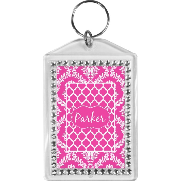 Custom Moroccan & Damask Bling Keychain (Personalized)