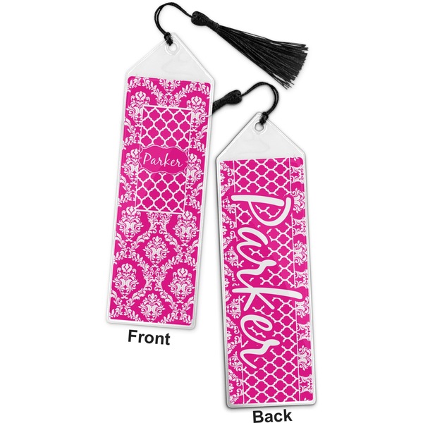 Moroccan & Damask Bookmark with tassel - Front and Back