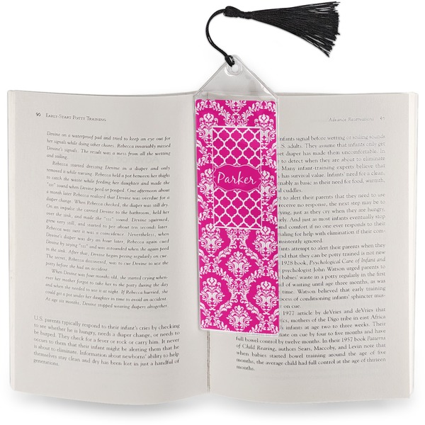 Moroccan & Damask Bookmark with tassel - In book