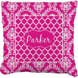 Moroccan & Damask Faux-Linen Throw Pillow 16" (Personalized)