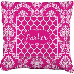 Moroccan & Damask Faux-Linen Throw Pillow 20" (Personalized)