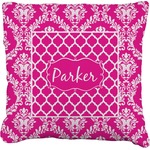 Moroccan & Damask Faux-Linen Throw Pillow 26" (Personalized)
