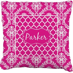 Moroccan & Damask Faux-Linen Throw Pillow 26" (Personalized)