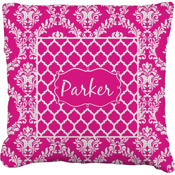 Custom Moroccan & Damask Faux-Linen Throw Pillow 26" (Personalized)