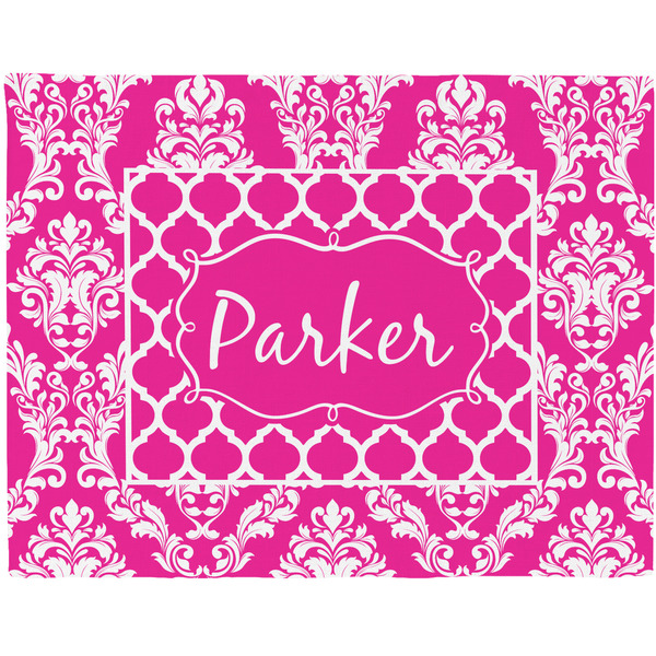 Custom Moroccan & Damask Woven Fabric Placemat - Twill w/ Name or Text