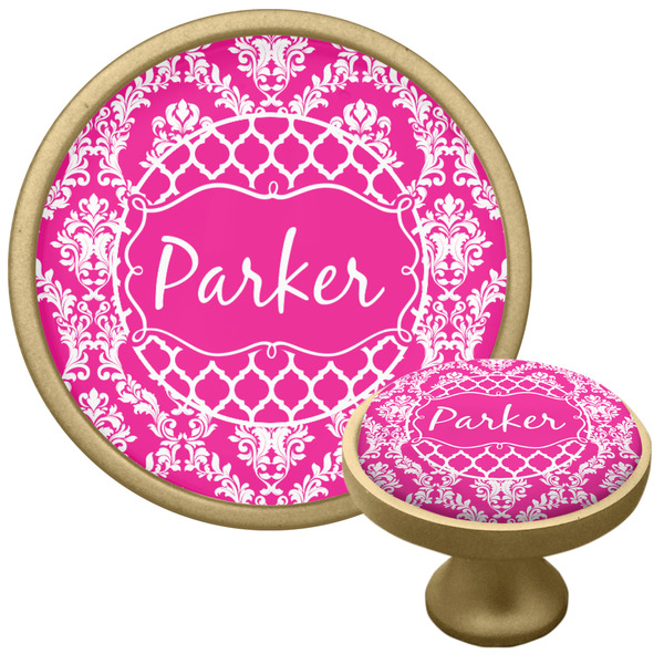 Custom Moroccan & Damask Cabinet Knob - Gold (Personalized)