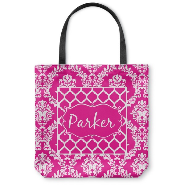 Custom Moroccan & Damask Canvas Tote Bag - Large - 18"x18" (Personalized)