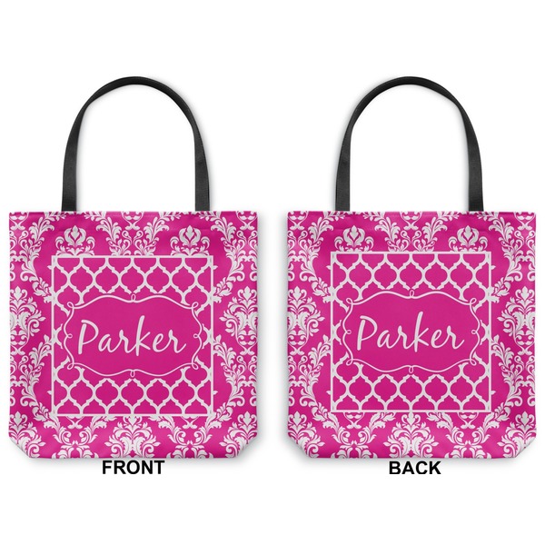 Moroccan & Damask Canvas Tote - Front and Back