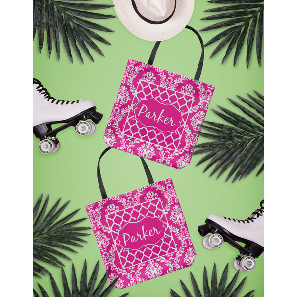 Moroccan & Damask Canvas Tote Lifestyle Front and Back