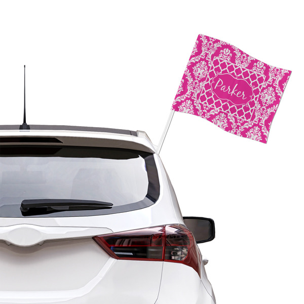 Moroccan & Damask Car Flag - Large - LIFESTYLE