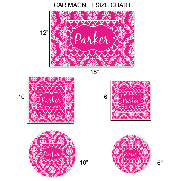 Moroccan & Damask Car Magnets - SIZE CHART