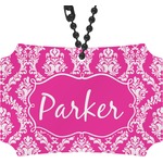 Moroccan & Damask Rear View Mirror Ornament (Personalized)