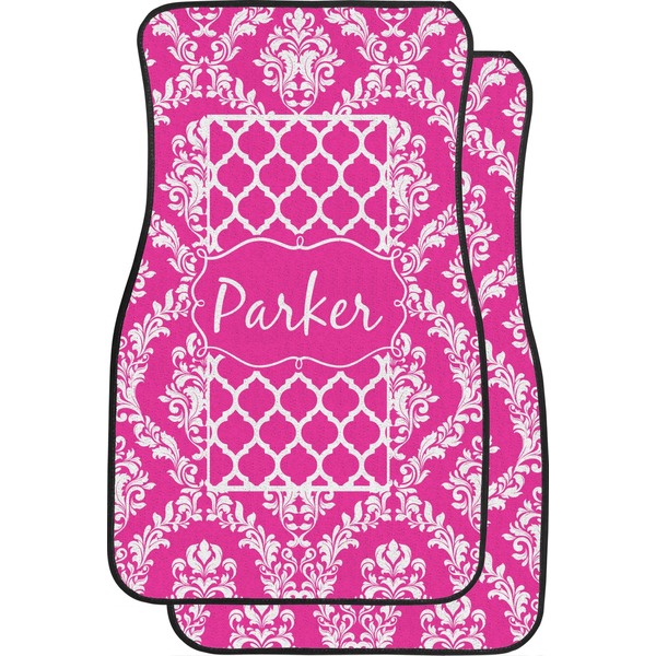 Custom Moroccan & Damask Car Floor Mats (Front Seat) (Personalized)