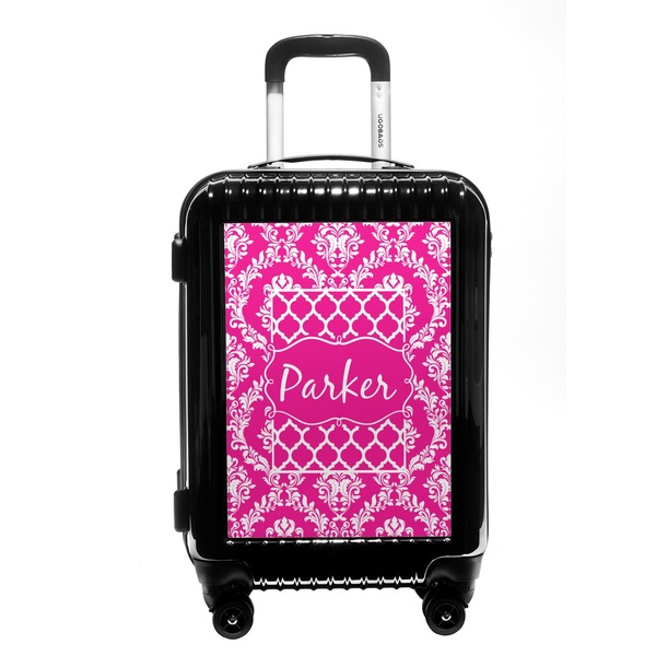 Custom Moroccan & Damask Carry On Hard Shell Suitcase (Personalized)