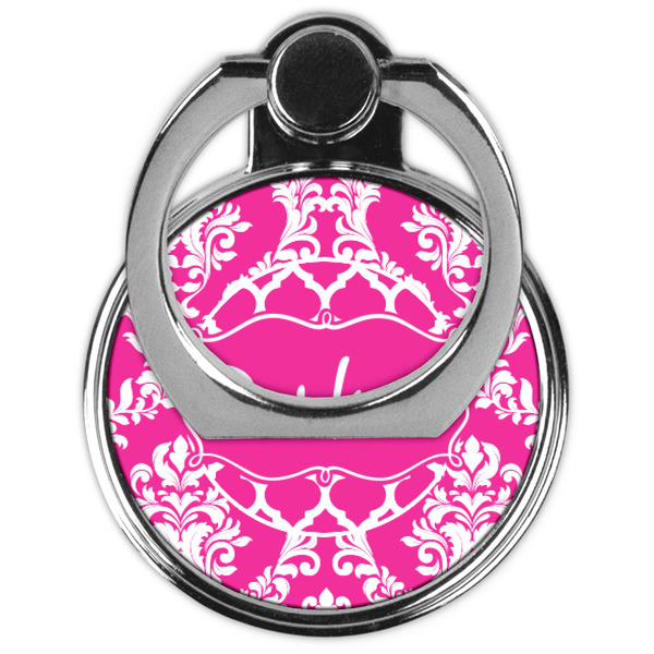 Moroccan & Damask Cell Phone Ring Stand & Holder - Front (Collapsed)