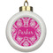 Moroccan & Damask Ceramic Ball Ornament (Personalized)